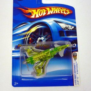 Hot Wheels Poison Arrow #059 X-Raycers 9 of 10 Green Die-Cast Plane 2006